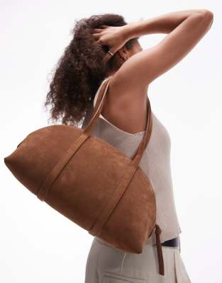 Bolso de hombro curvado con dos asas de ante auténtico de & Other Stories - view 1