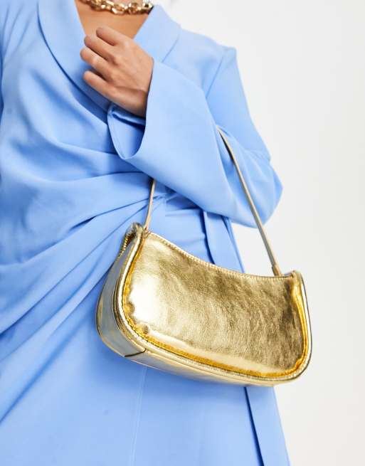 Bolso de hombro dorado con ribetes de poliuretano de ASOS DESIGN, 2 de 4
