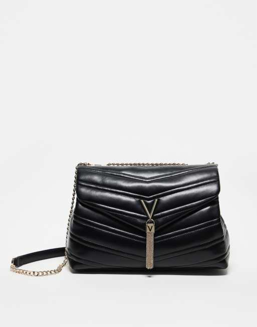 Bolso de hombro grande negro guateado Privilege de Valentino 