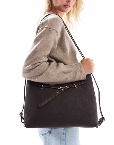 Bolso de hombro marrón chocolate con detalle de hebilla de Glamorous - view 1