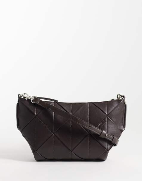 Bolso de hombro marrón chocolate con diseño entretejido de Calvin Klein - view 1