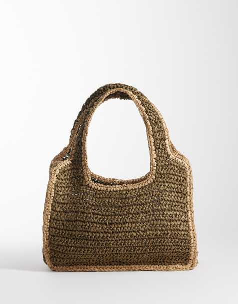 Bolso de hombro marrón con diseño de nubes de punto gofrado de Sui Ava - view 1