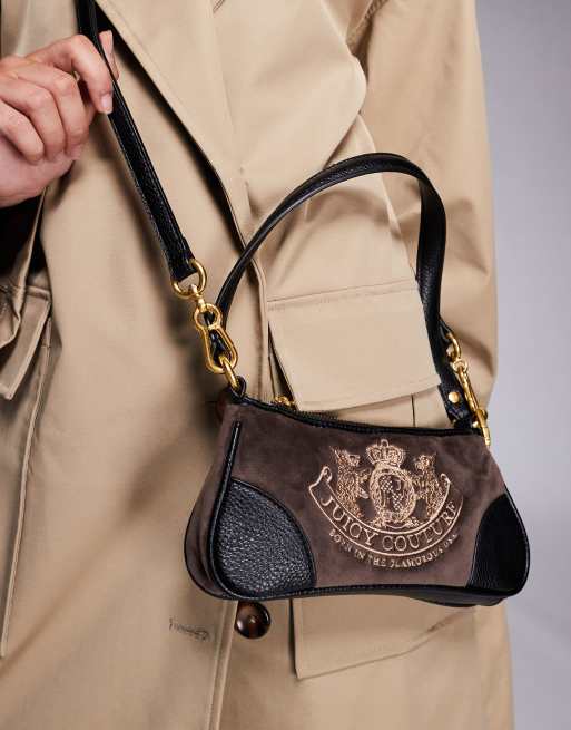Bolso de hombro marrón con logo de escudo de Juicy Couture, 3 de 4