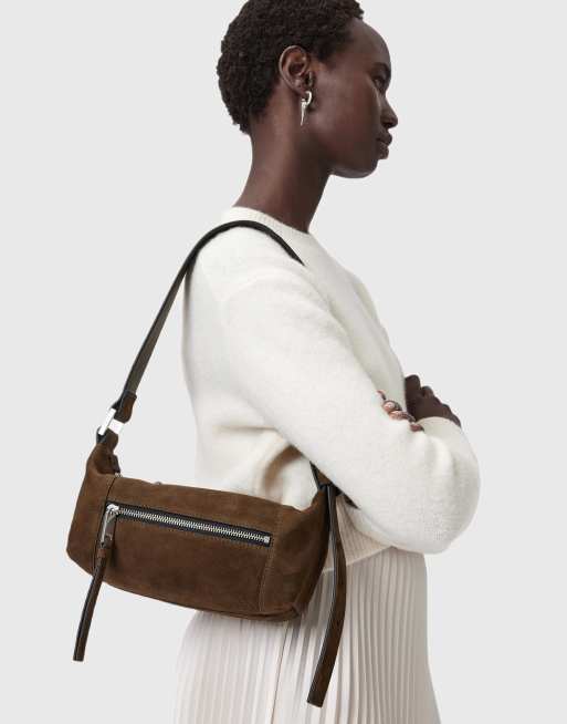 Bolso de hombro marrón de ante Vega de AllSaints, 2 de 4