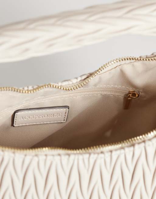 Bolso de hombro mediano color crema acolchado de Accessorize, 4 de 4