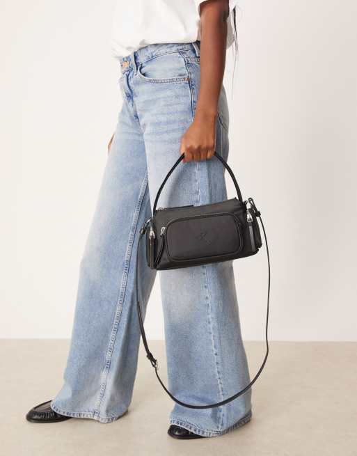 Bolso de hombro negro con bolsillo de nailon de Calvin Klein, 2 de 4