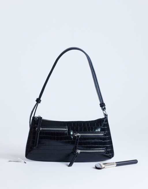 Bolso de hombro negro con bolsillos Sydney de Topshop, 2 de 4