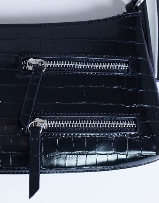 Bolso de hombro negro con bolsillos Sydney de Topshop, 3 de 4
