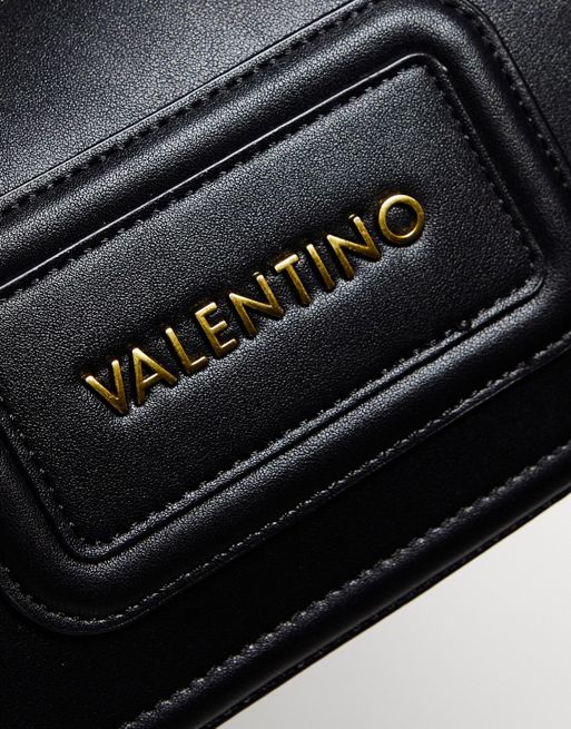 Bolso de hombro negro con cadena dorada Snowy de Valentino