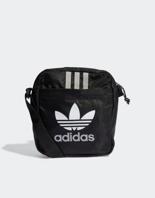 Bolso de hombro negro con detalle de tres rayas adicolor de adidas Originals 