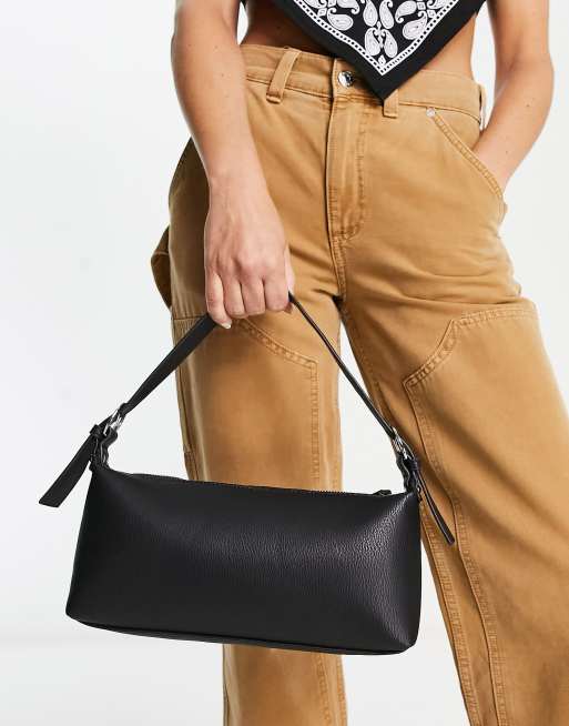 Bolso de hombro negro con hebilla de Glamorous