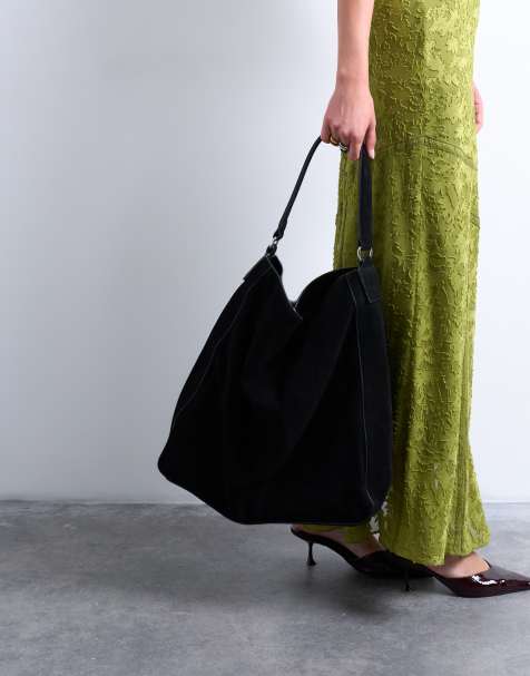Bolso de hombro negro de cuero auténtico Sienna de Topshop - view 1