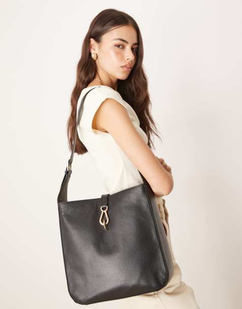 Bolso de hombro negro de cuero de Accessorize - view 1
