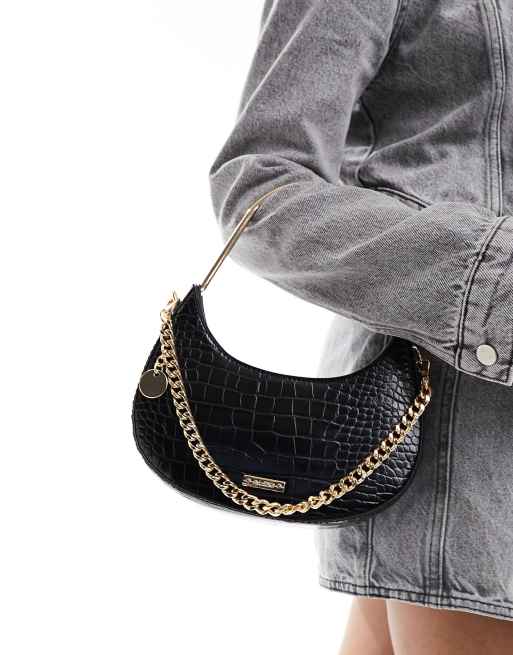 Bolso de hombro negro efecto piel de cocodrilo Sheina de ALDO