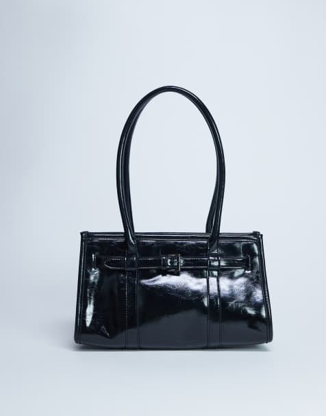 Bolso de hombro negro estilo bolera Scottie de Topshop - view 1