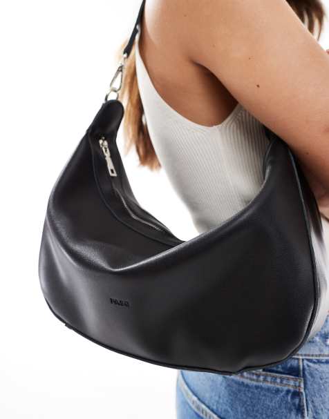 Bolso de hombro negro holgado con correa bandolera de PASQ - view 1