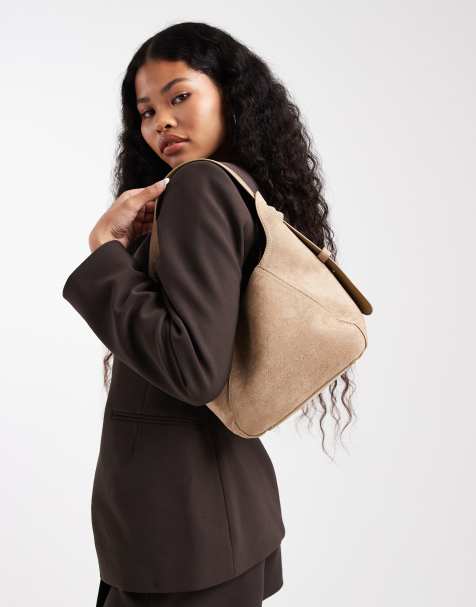 Bolso de hombro pequeño beis de antelina de Glamorous - view 1