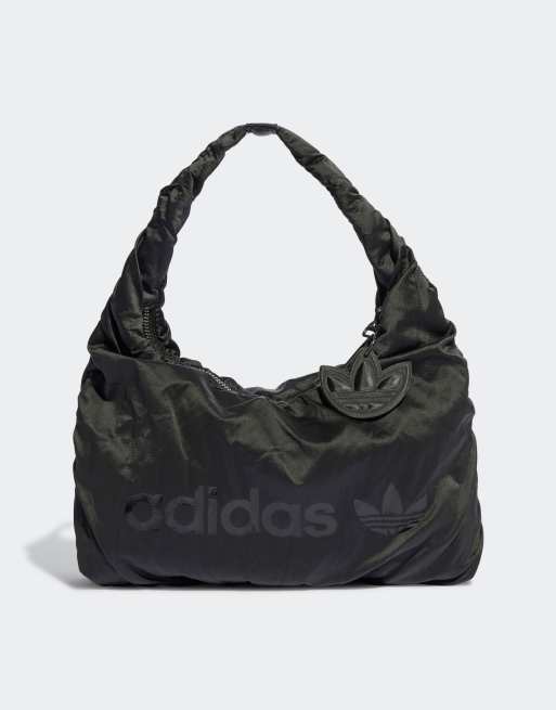 Bolso de hombro pequeño negro de satén de adidas Originals