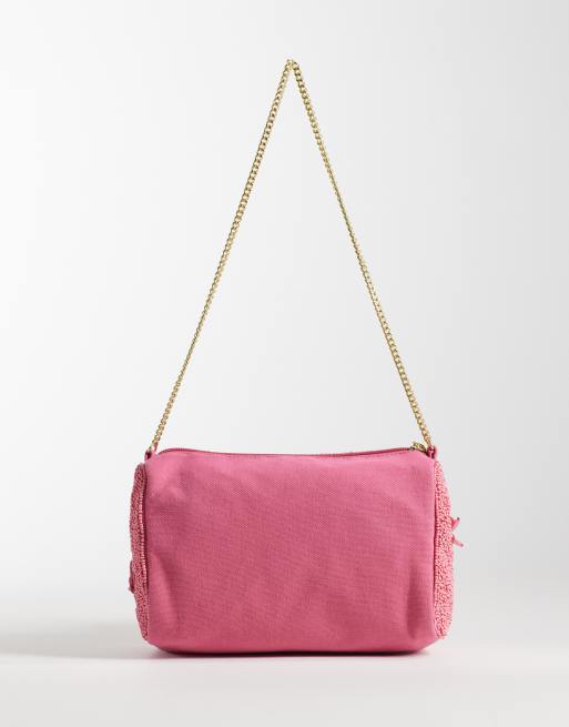 Bolso de hombro rosa con adornos florales de Accessorize, 4 de 4