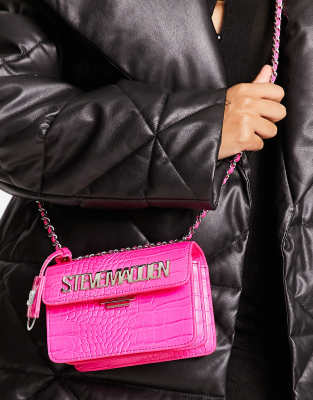 Bolso de hombro rosa efecto piel de cocodrilo Bbet-c de Steve Madden