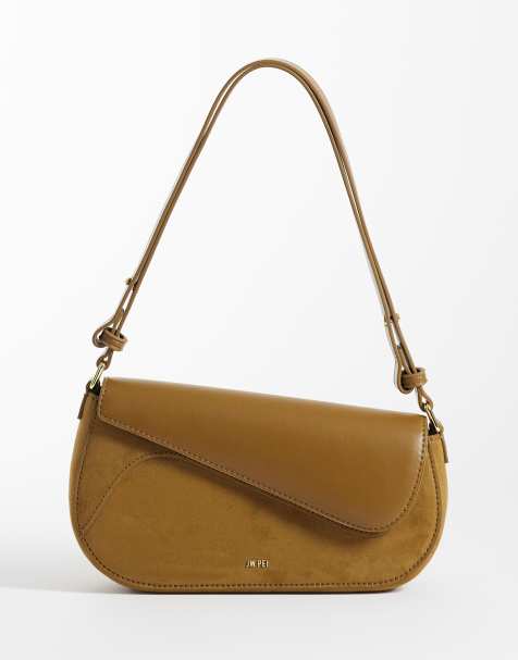 Bolso de hombro verde oliva con diseño de paneles de antelina Addisyn de JW PEI - view 1