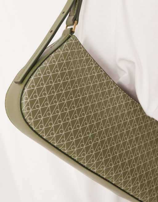 Bolso de hombro verde oliva con estampado del logo de Calvin Klein Jeans, 2 de 4