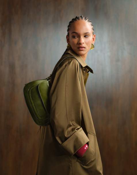 Bolso de hombro verde oliva con solapa y diseño degradado de ASOS DESIGN - view 1