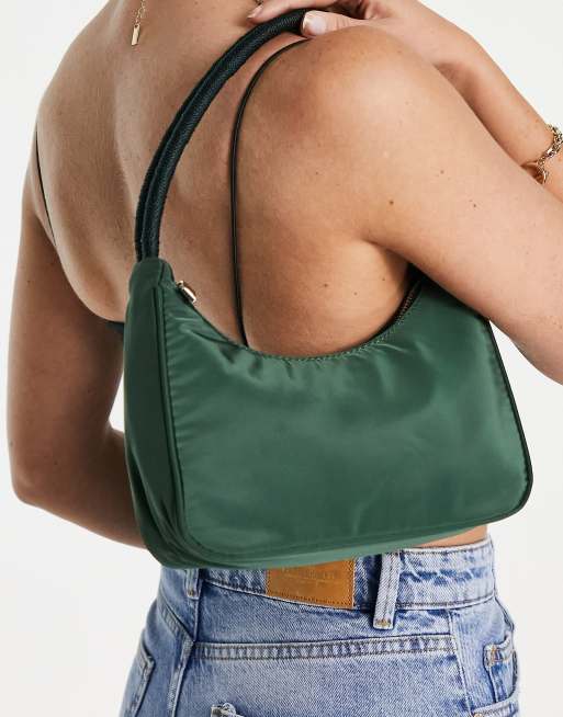 Bolso de hombro verde pequeño de Mango