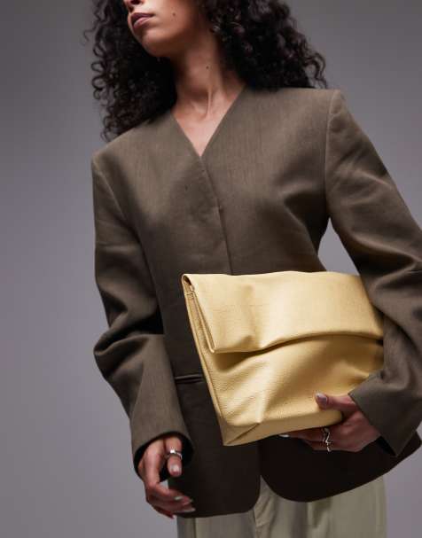 Bolso de mano amarillo pastel plegado Georgia de Topshop - view 1