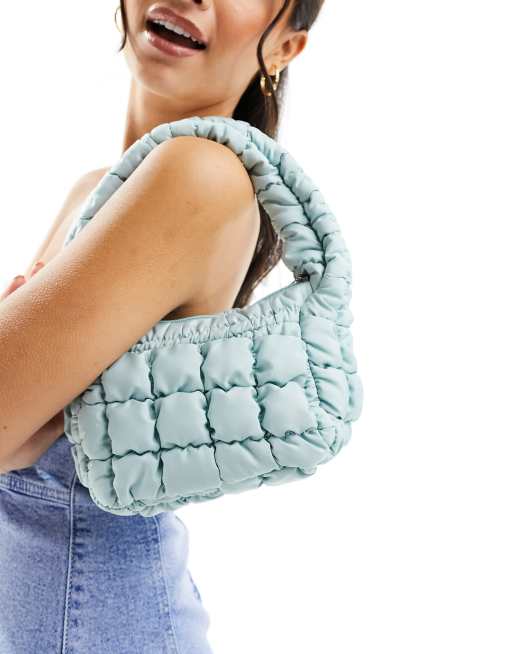 Bolso de mano azul claro acolchado de Glamorous ASOS