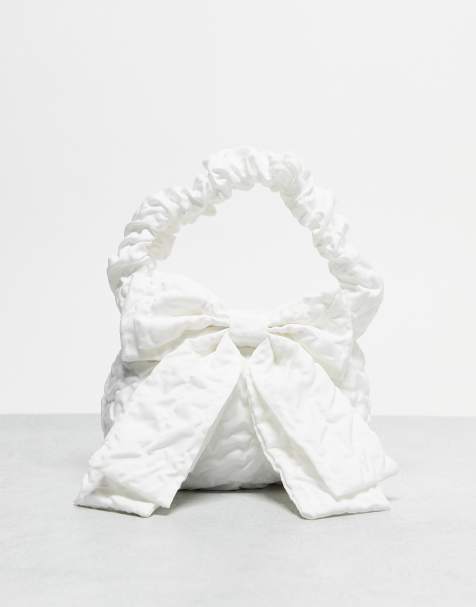Bolso de mano blanco con detalle de lazo de satén de True Decadence - view 1