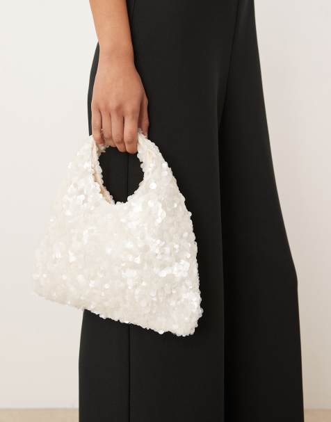 Bolso de mano blanco de lentejuelas de True Decadence - view 1