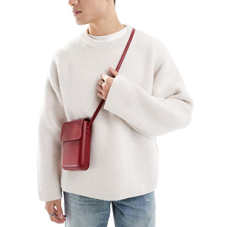 Bolso de mano burdeos con correa bandolera de ASOS DESIGN ASOS