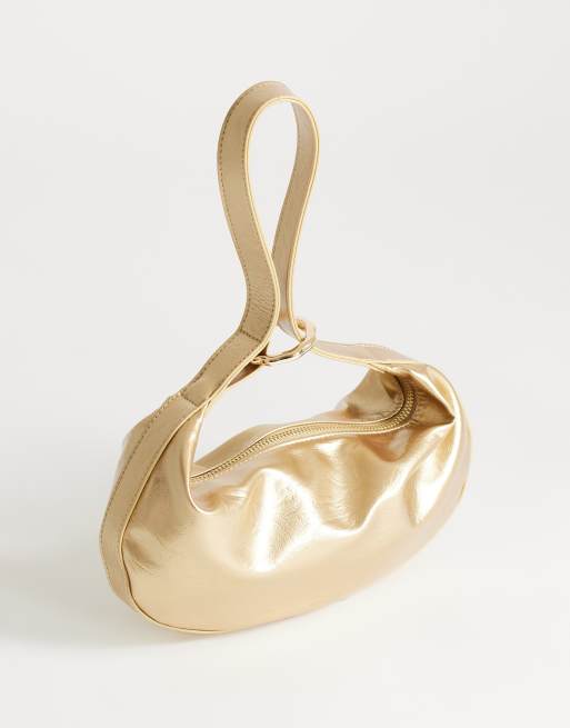 Bolso de mano dorado con diseño curvado Grace de Topshop, 3 de 4