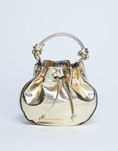 Bolso de mano dorado fruncido con cordón ajustable Gabs de Topshop - view 1