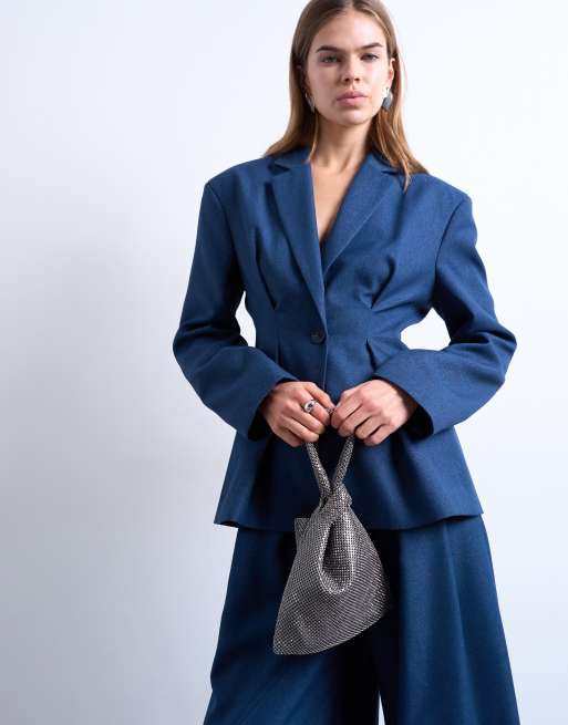 Bolso de mano gris peltre con diseño adornado y detalle de nudo Gywn de Topshop