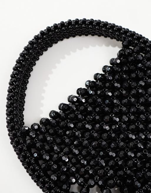Bolso de mano pequeño negro con diseño de cuentas de ASOS DESIGN, 2 de 4