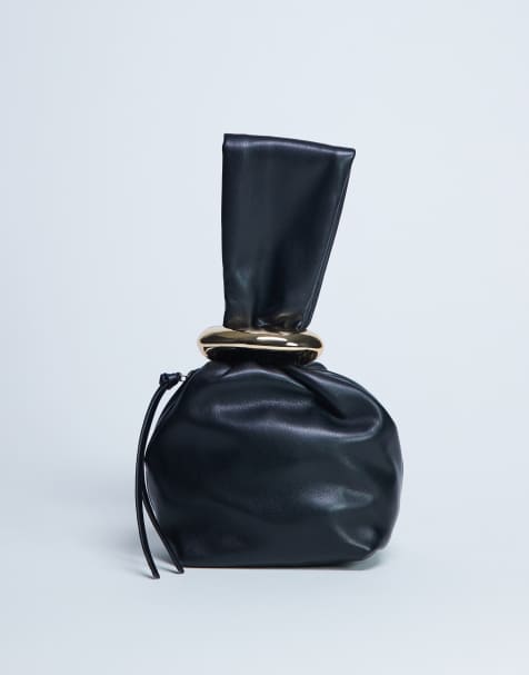 Bolso de mano pequeño negro con herraje Gee de Topshop - view 1