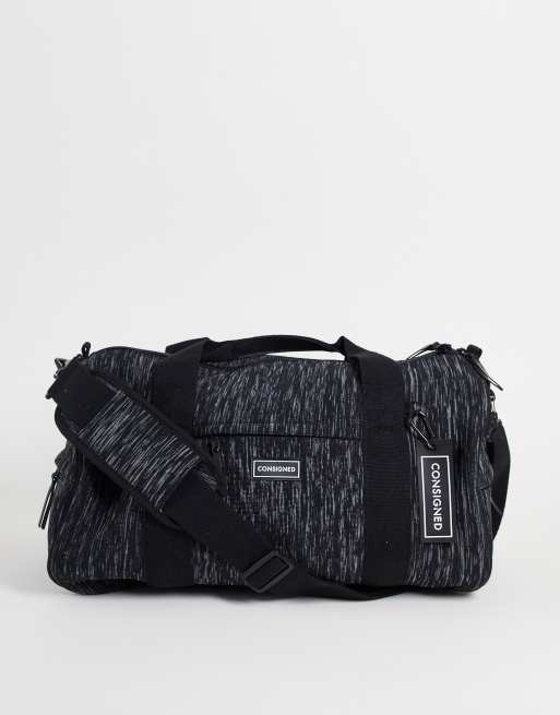 Bolso de viaje gris con dos correas de Consigned