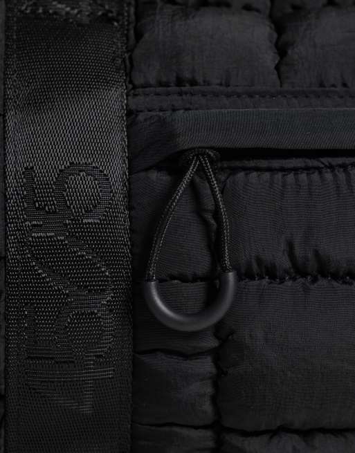 Bolso de viaje negro acolchado extragrande para gimnasio de tejido liso de 4505, 3 de 4