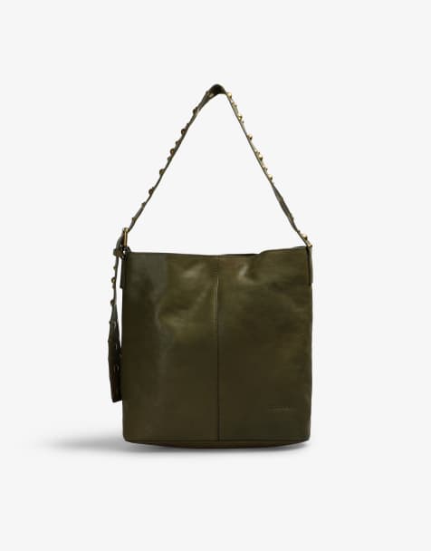 Bolso grande caqui con detalle de tachuelas de Scalpers - view 1