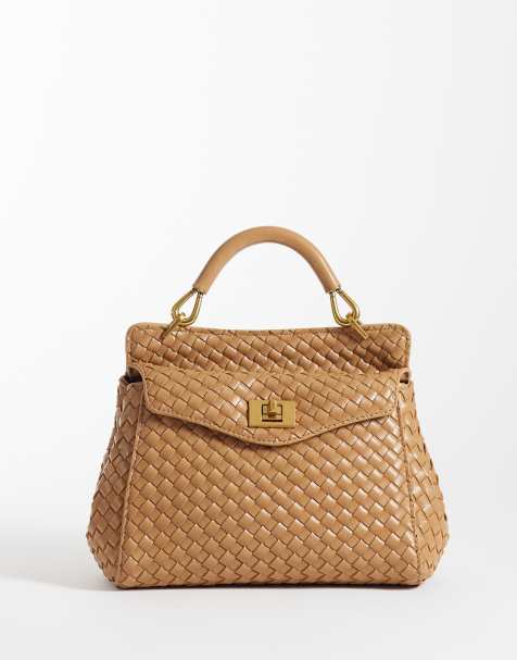 Bolso marrón clásico con asa superior y diseño entretejido Lucia de JW PEI - view 1