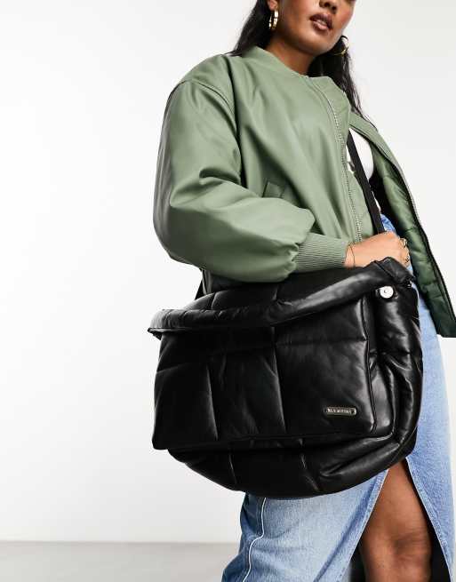 Bolso negro acolchado estilo baguette de cuero de Muubaa ASOS