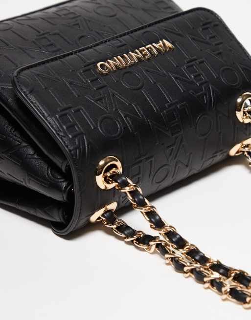 Bolso negro con solapa y correa de cadena Relax de Valentino ASOS