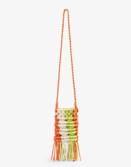 Bolso para móvil verde de croché de Scalpers