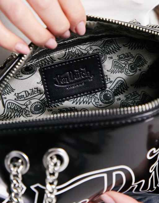 Bolso pequeño blanco y negro con logo Anna de Von Dutch , 4 de 4