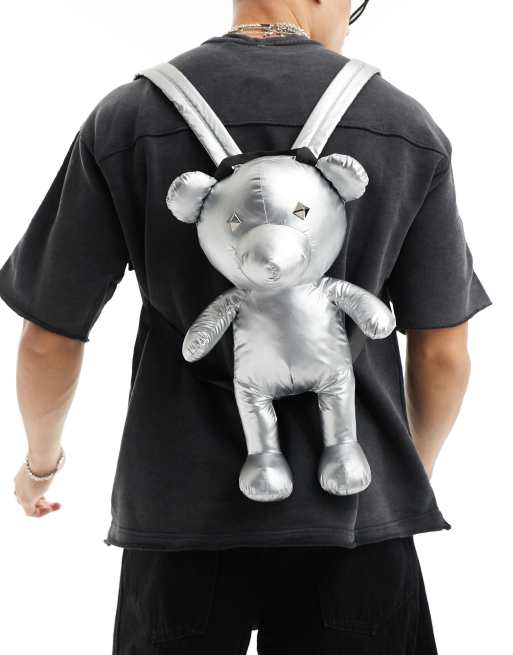 Bolso plateado con diseño de oso de peluche de FhyzicsShops DESIGN