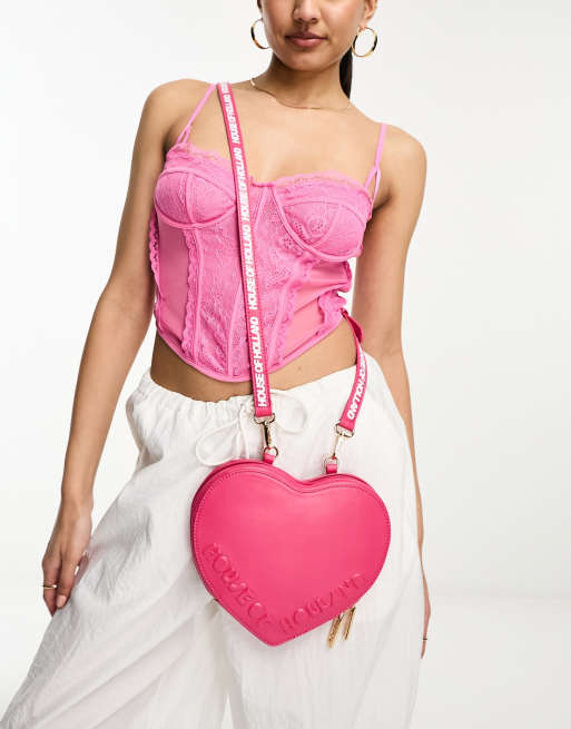 Bolso rosa fucsia en forma de corazón de House of Holland