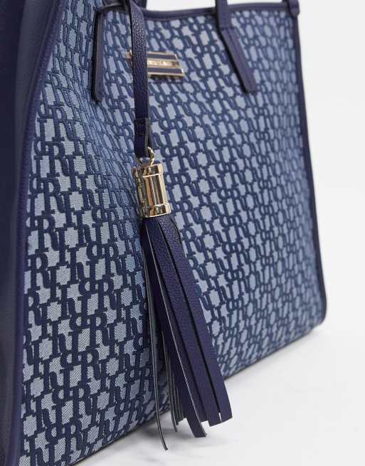 Bolso shopper grande con estampado monogram