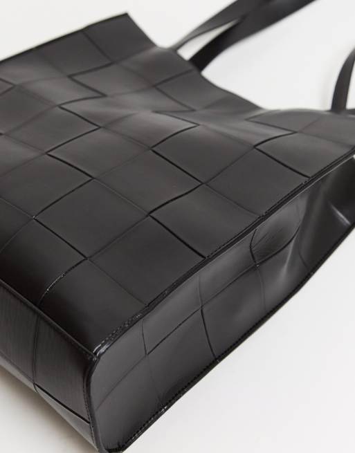 Bolso shopper con diseno entretejido en negro de ASOS DESIGN